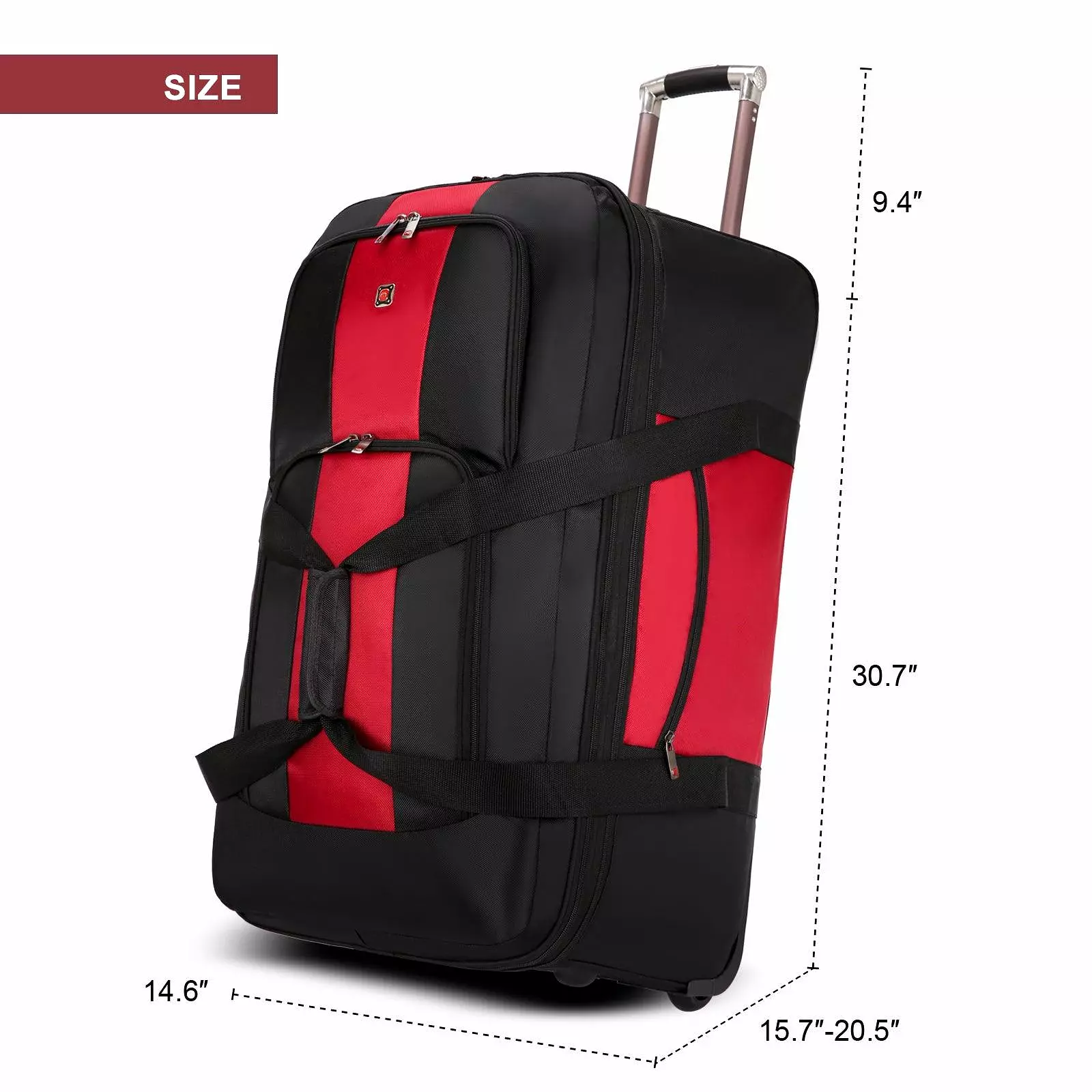 Expandable Waterproof Duffle Bag Unisex Red