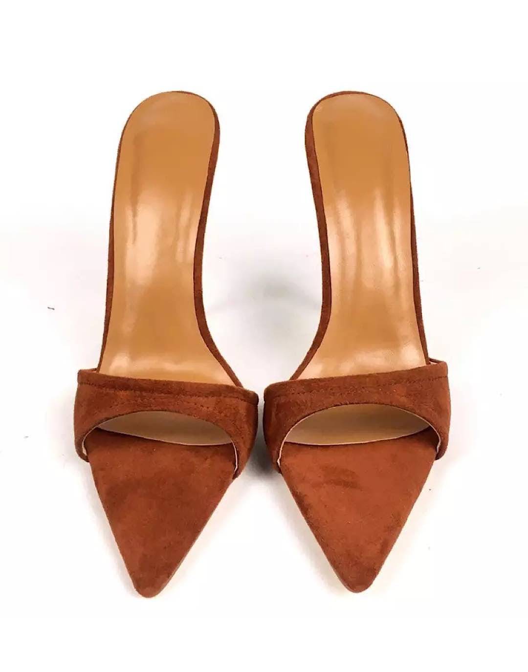 Faux Suede Pointed Toe Heels