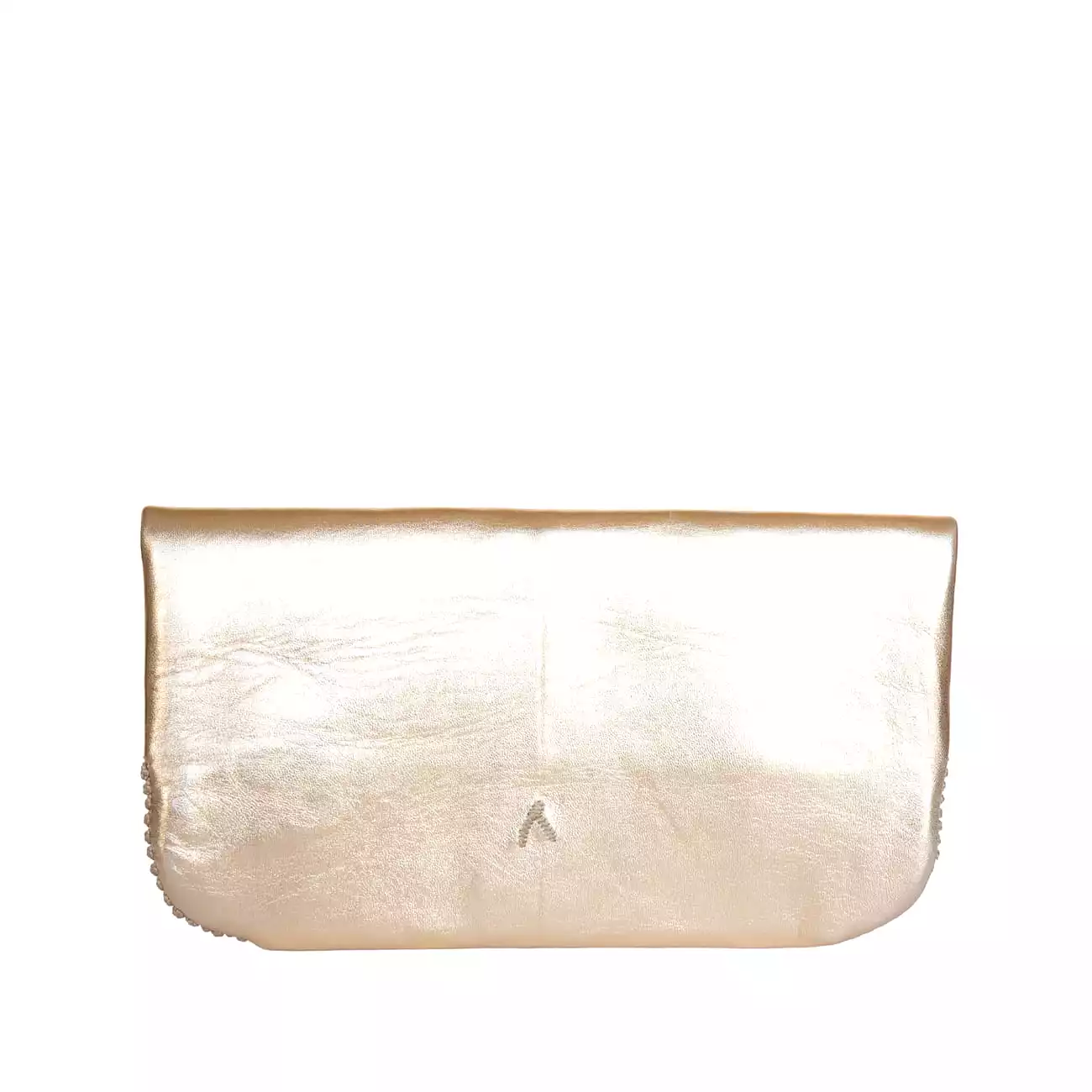 Floral Evening Clutch Bag in Gold, Beige