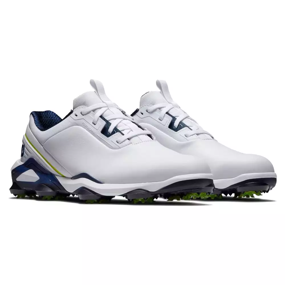 FootJoy Men's Tour Alpha Cleated Laced Golf Shoe - White/Navy/Lime