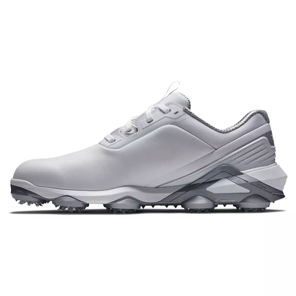 FootJoy Men's Tour Alpha Cleated Laced Golf Shoe - White/White/Silver