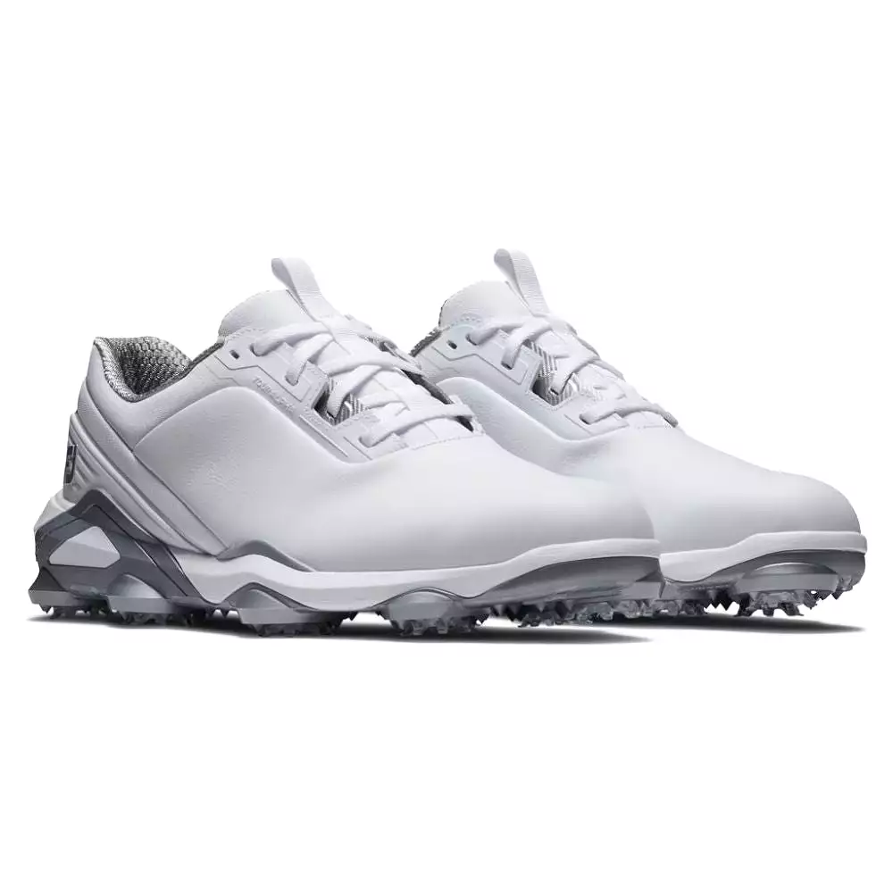 FootJoy Men's Tour Alpha Cleated Laced Golf Shoe - White/White/Silver