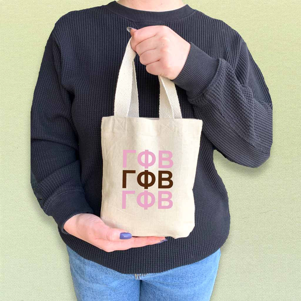 Gamma Phi Beta Sorority Greek Letters Mini Tote Gift Bag