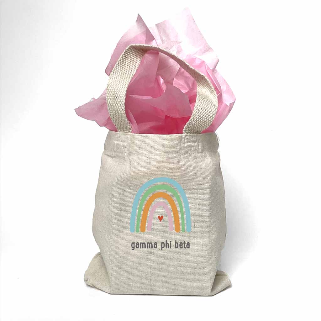 Gamma Phi Beta Sorority Rainbow Mini Tote Gift Bag