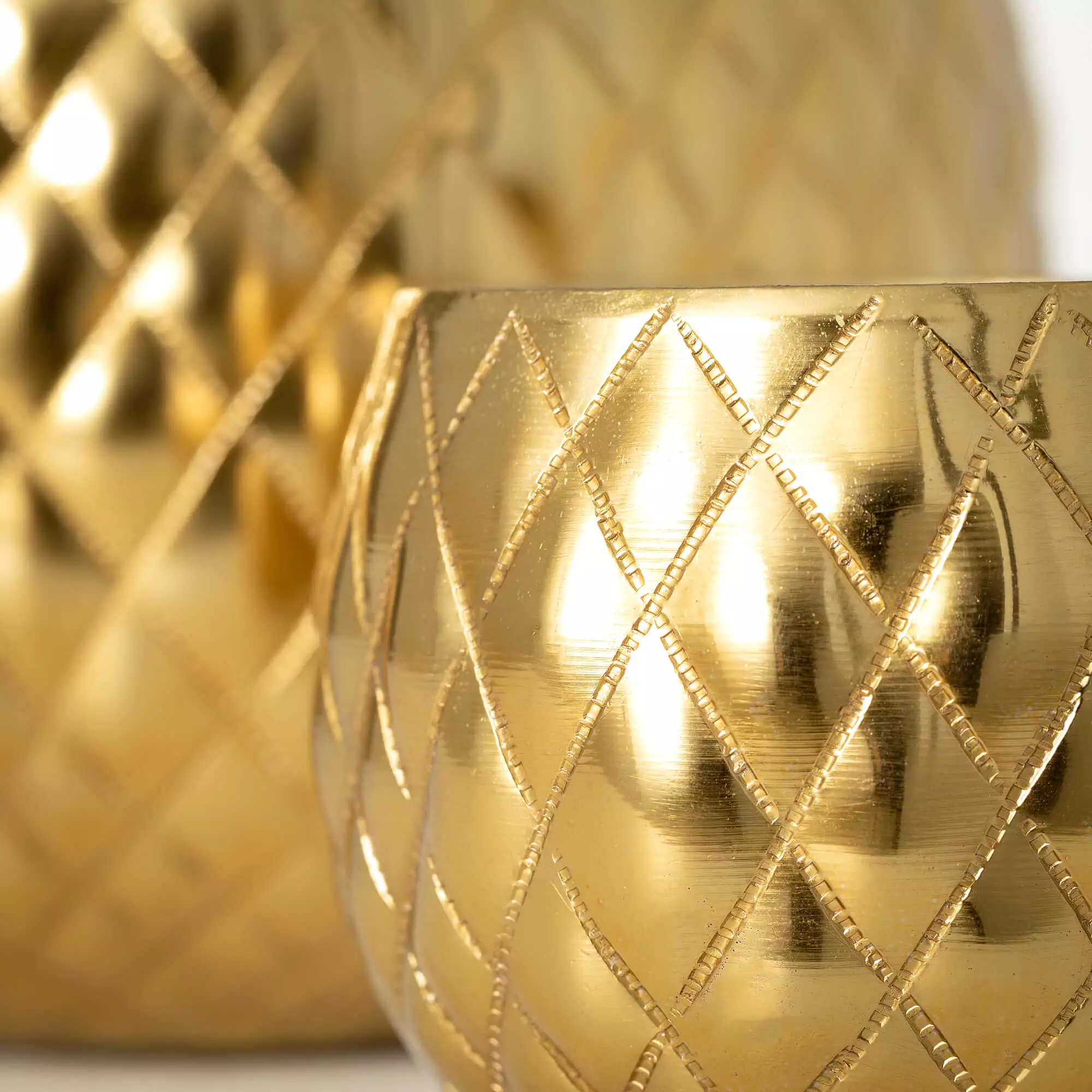 Gold Diamond-Pattern Pot Set 2