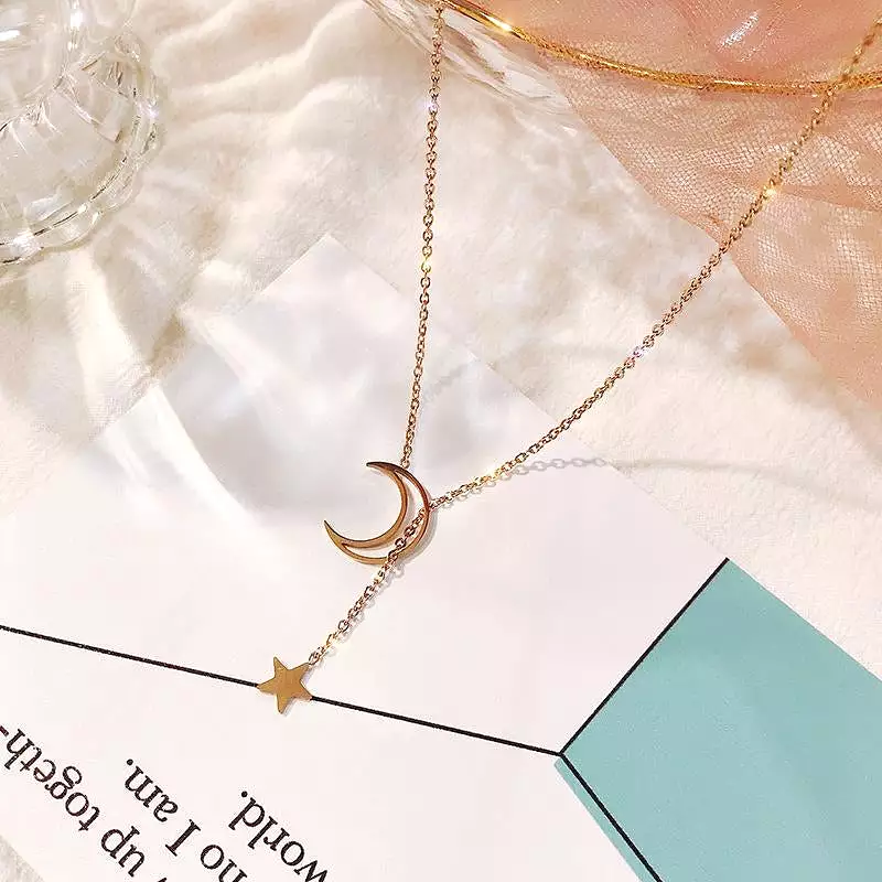 Gold Moon & Star Necklace