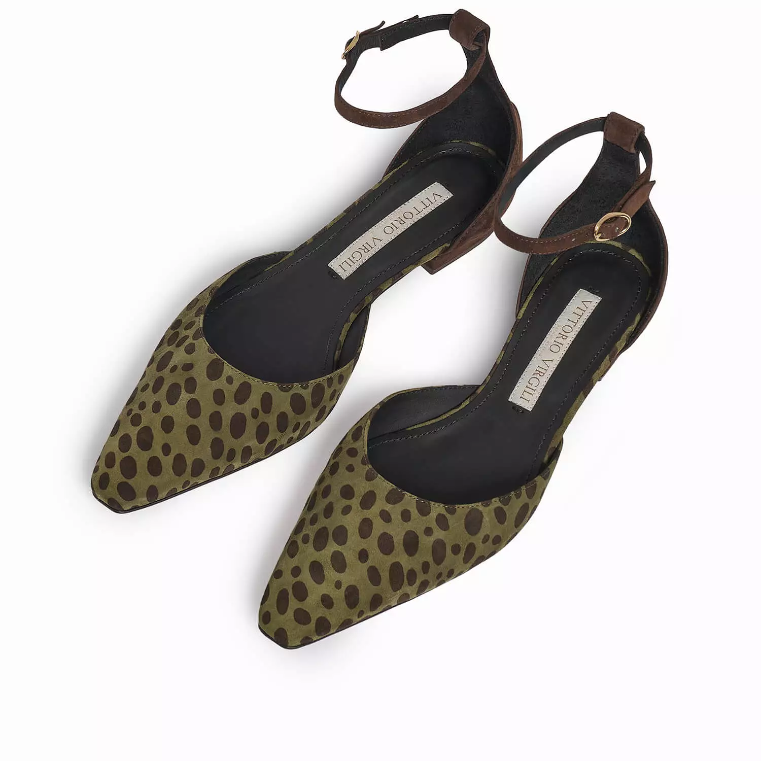 Green-brown women's ballet flat