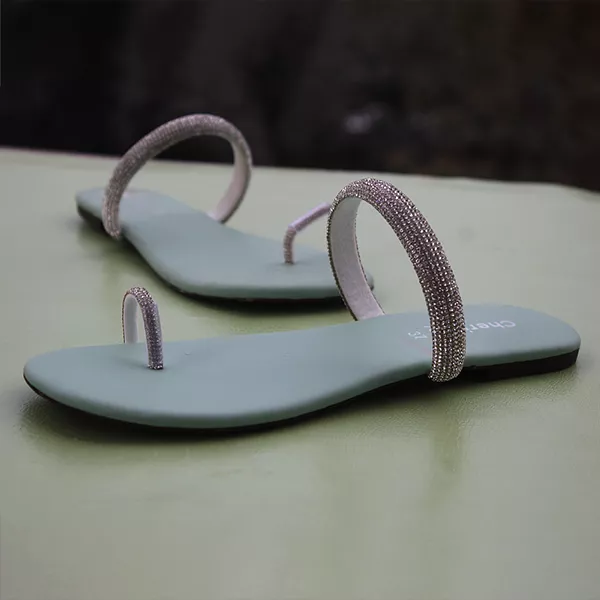 Green Fancy Slippers for women