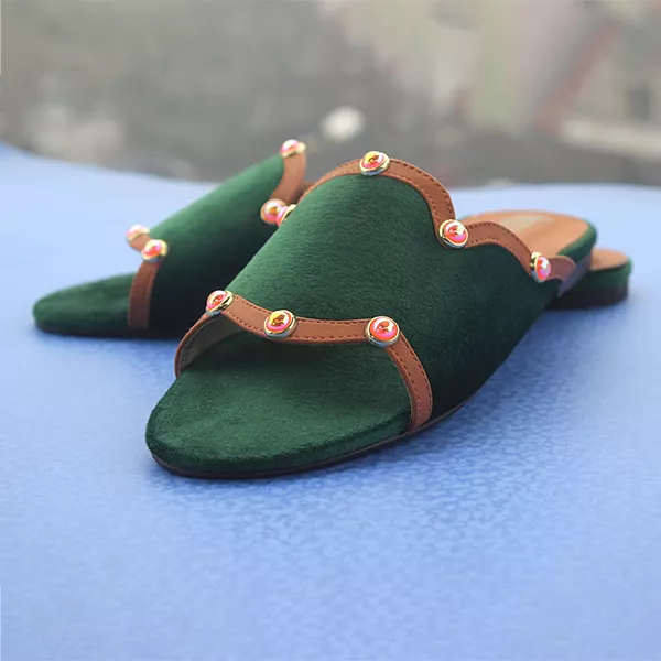 Green Slippers for women