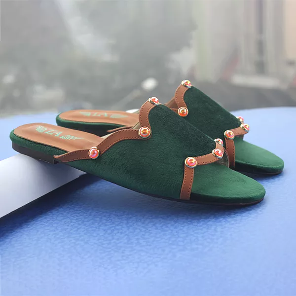 Green Slippers for women