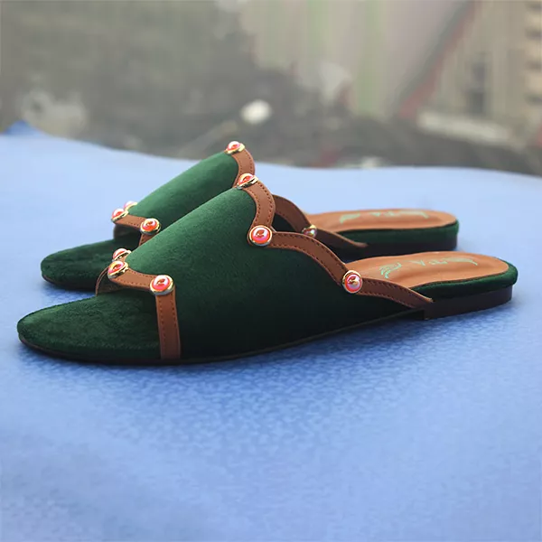 Green Slippers for women