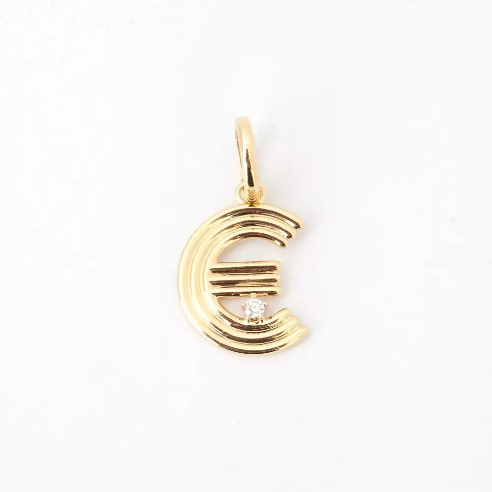 Groovy Diamond Initial Charm