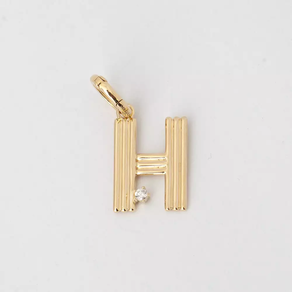 Groovy Diamond Initial Charm