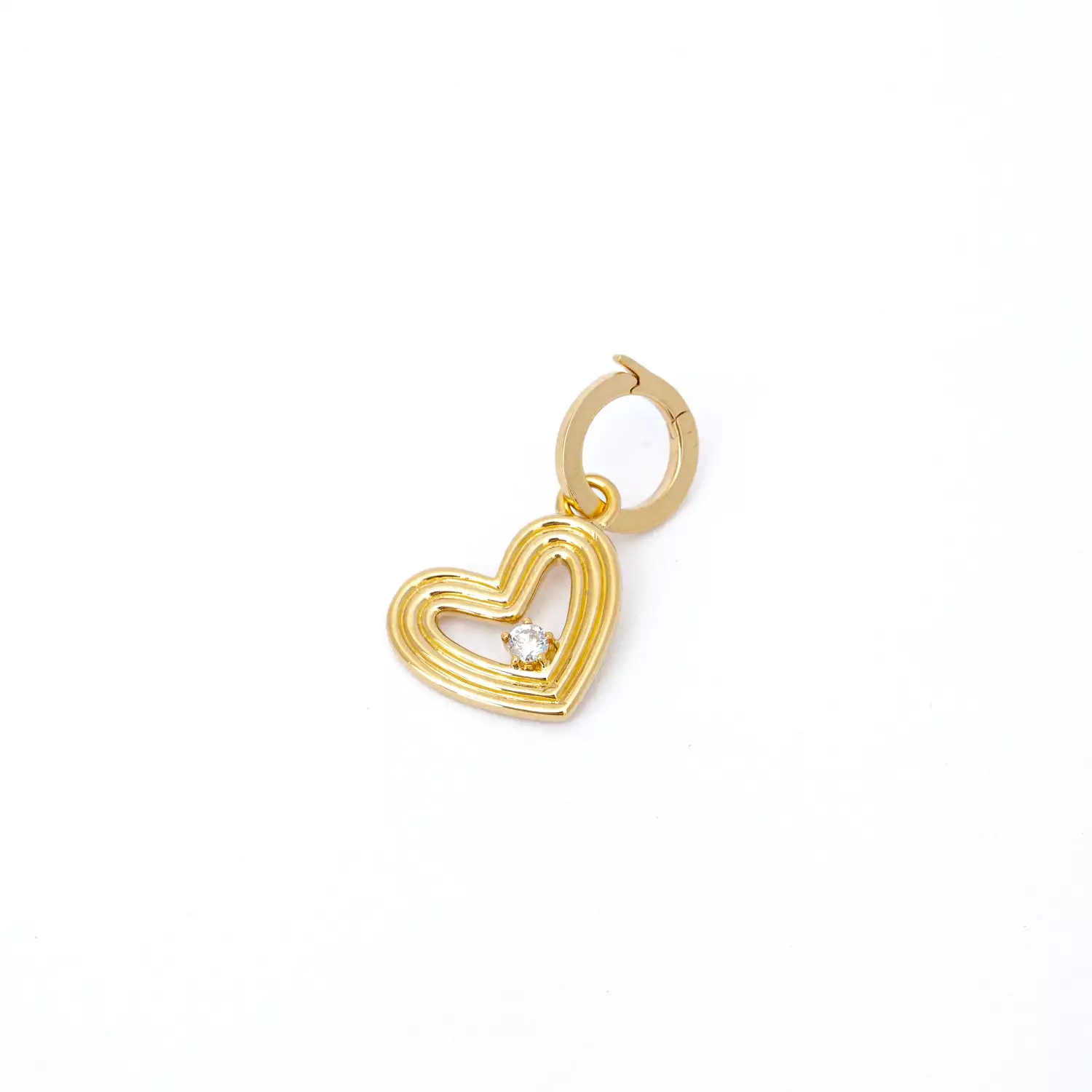 Groovy Large Diamond Heart Charm