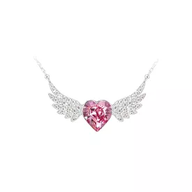 Guarding Angel Wings Hearts Necklace