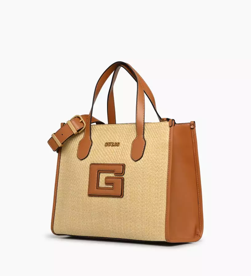 GUESS G Status Tote Bag Beige/Cognac