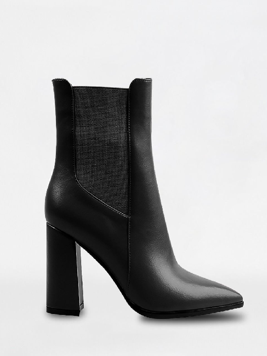 High Heel Ankle Boots Pointed Toe Chelsea Booties