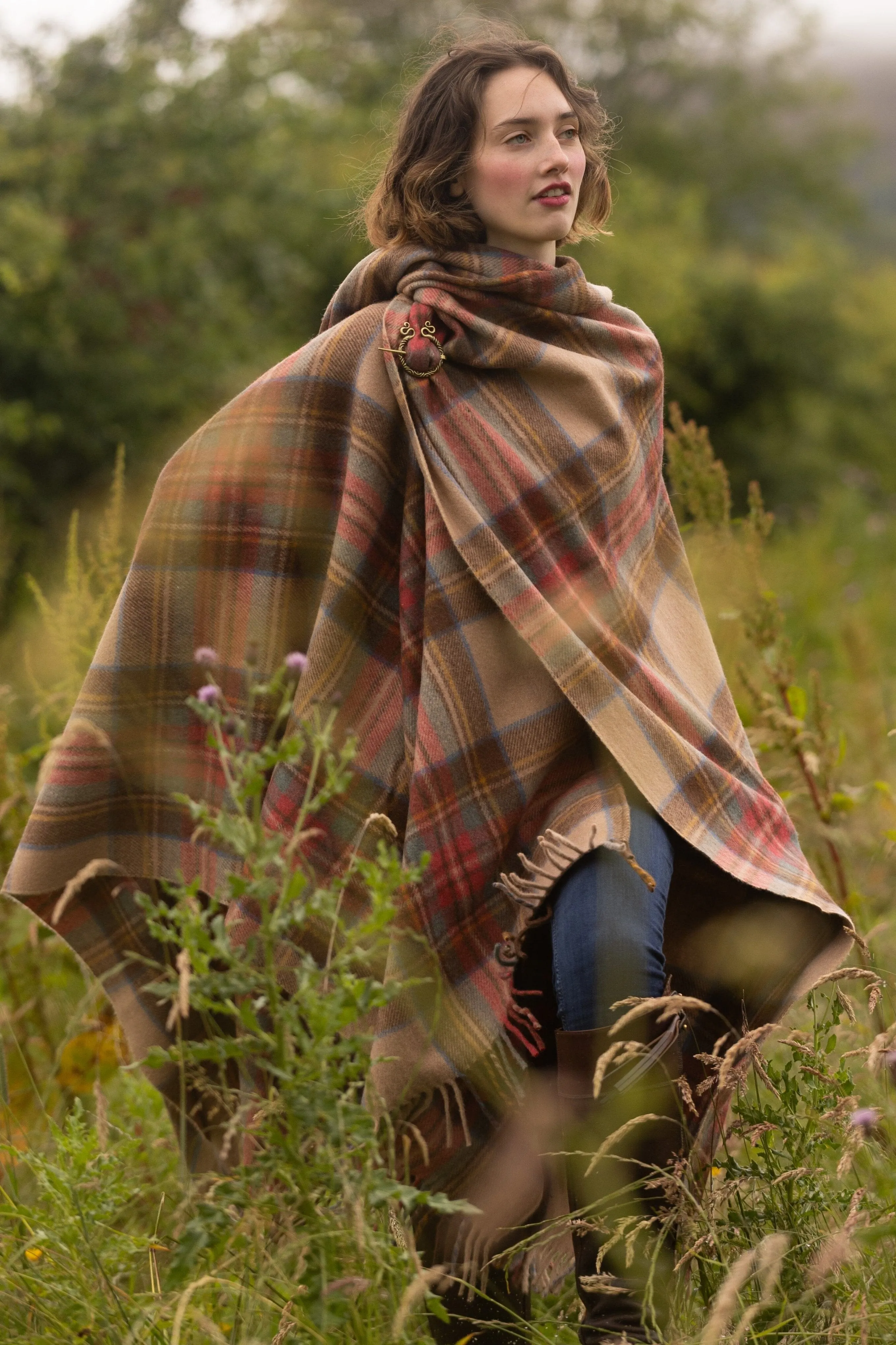 Highlander Ruana (Auld Dress Stewart) | Extra Warmth