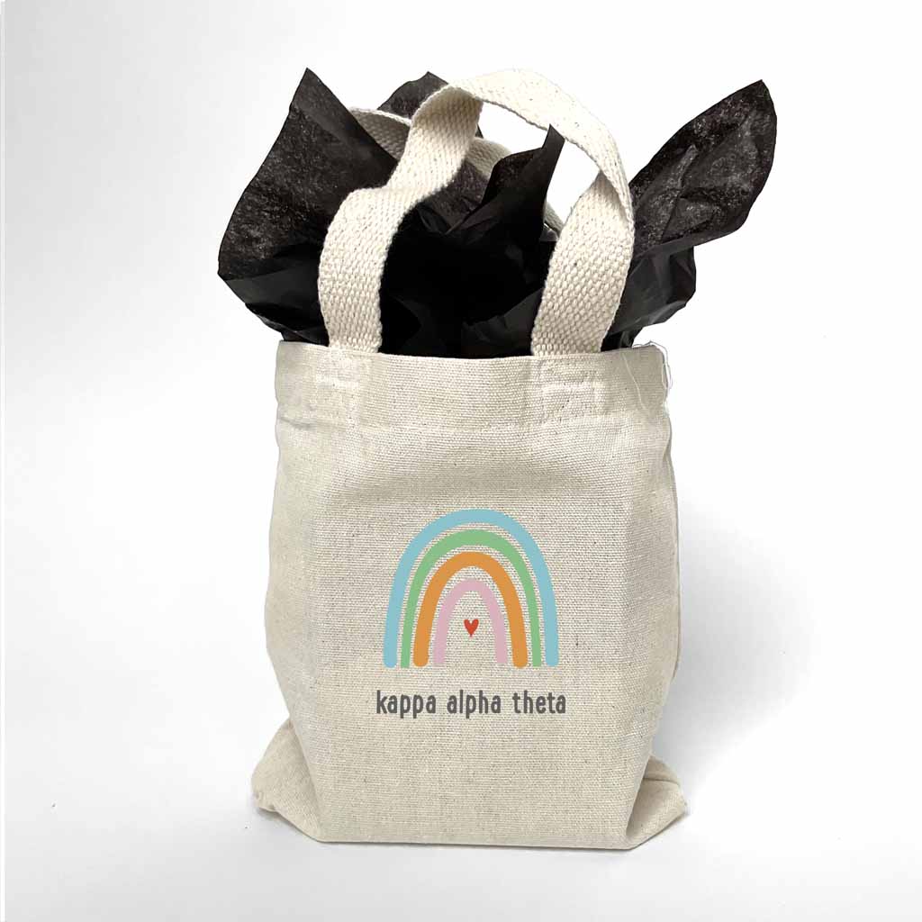 Kappa Alpha Theta Sorority Rainbow Mini Tote Gift Bag