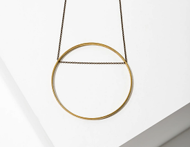 Large Brass Horizon Circle Necklace