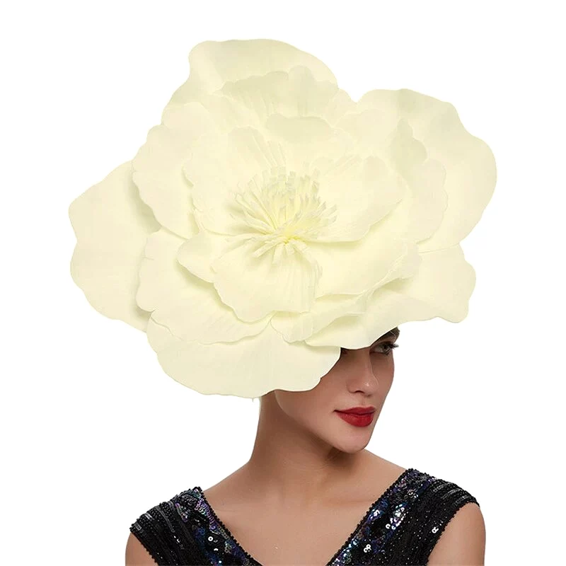 Large Flower Fascinator Hat Bridal Makeup Prom Kentucky Derby Headpiece  Photography Hair Accessories