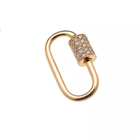 Large Gold Carabiner Charm Enhancer with DIamonds