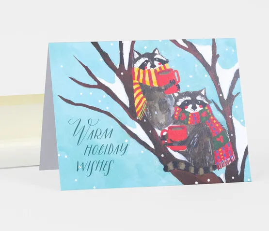 Loose Leaves Paper Goods - Warm Holiday Wishes Raccoons