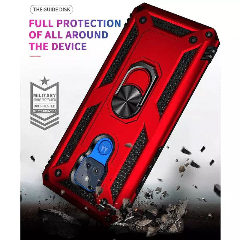 Luxury Armor Ring Bracket Phone case For Moto E7&E7 Plus With Screen Protector