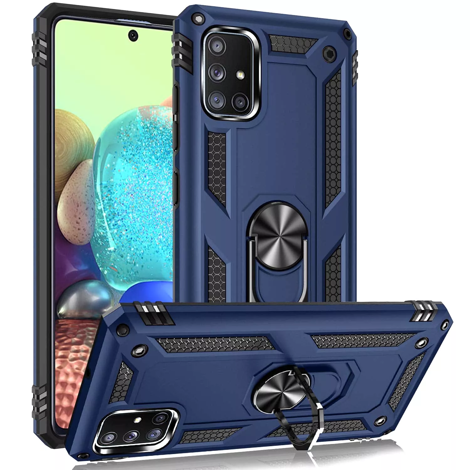 Luxury Armor Ring Bracket Phone Case For Samsung A Series