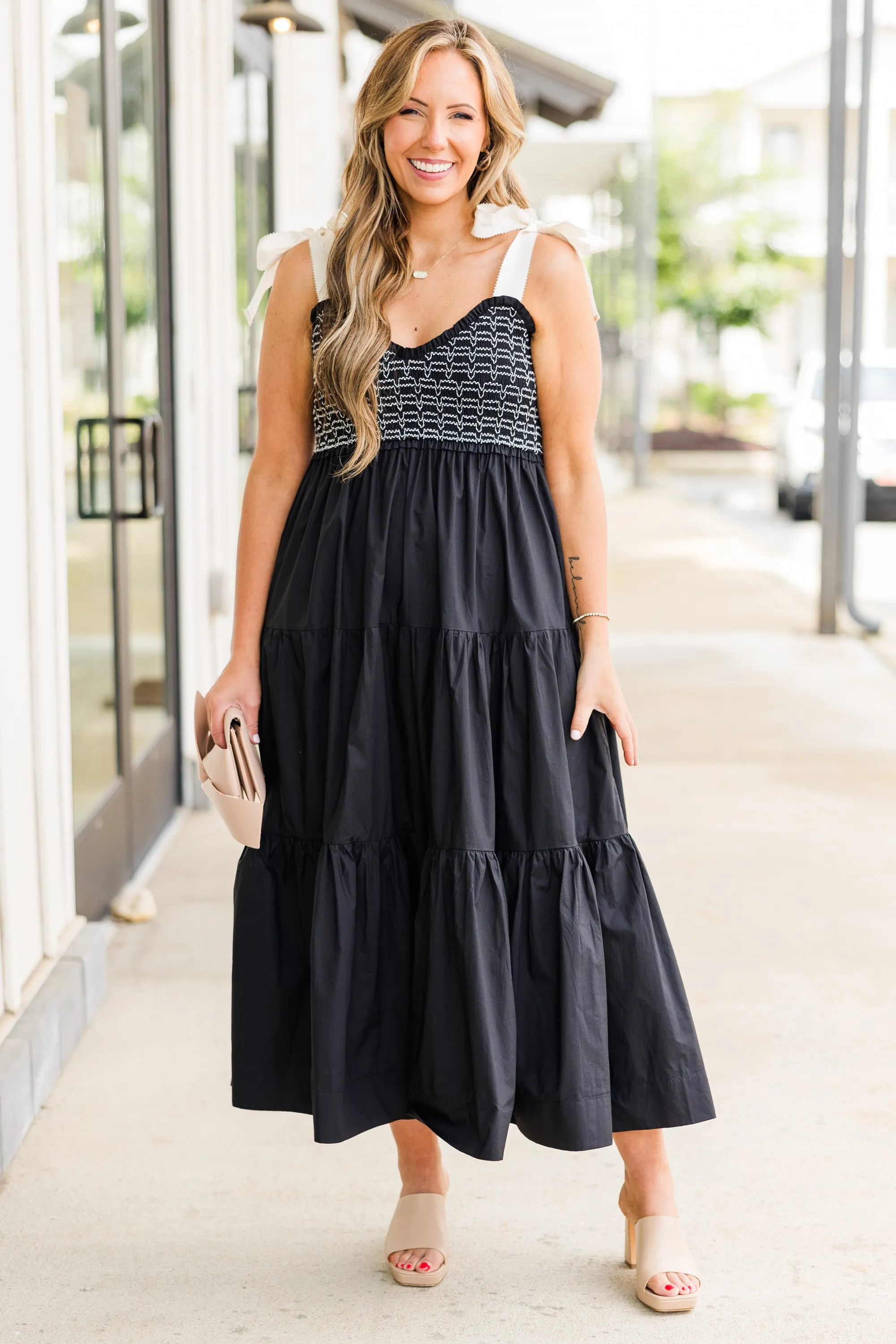 Midnight Garden Dress, Black