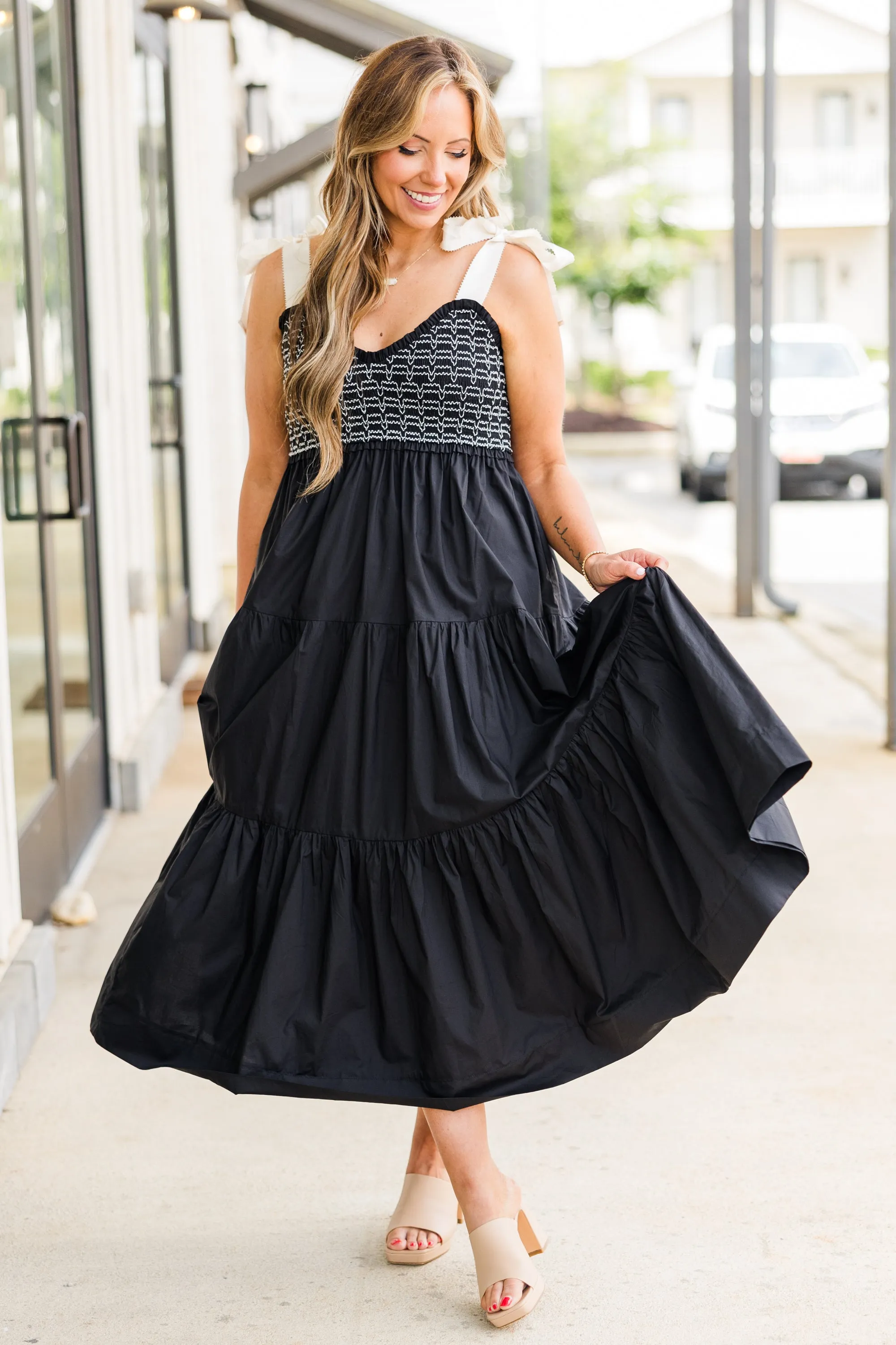 Midnight Garden Dress, Black