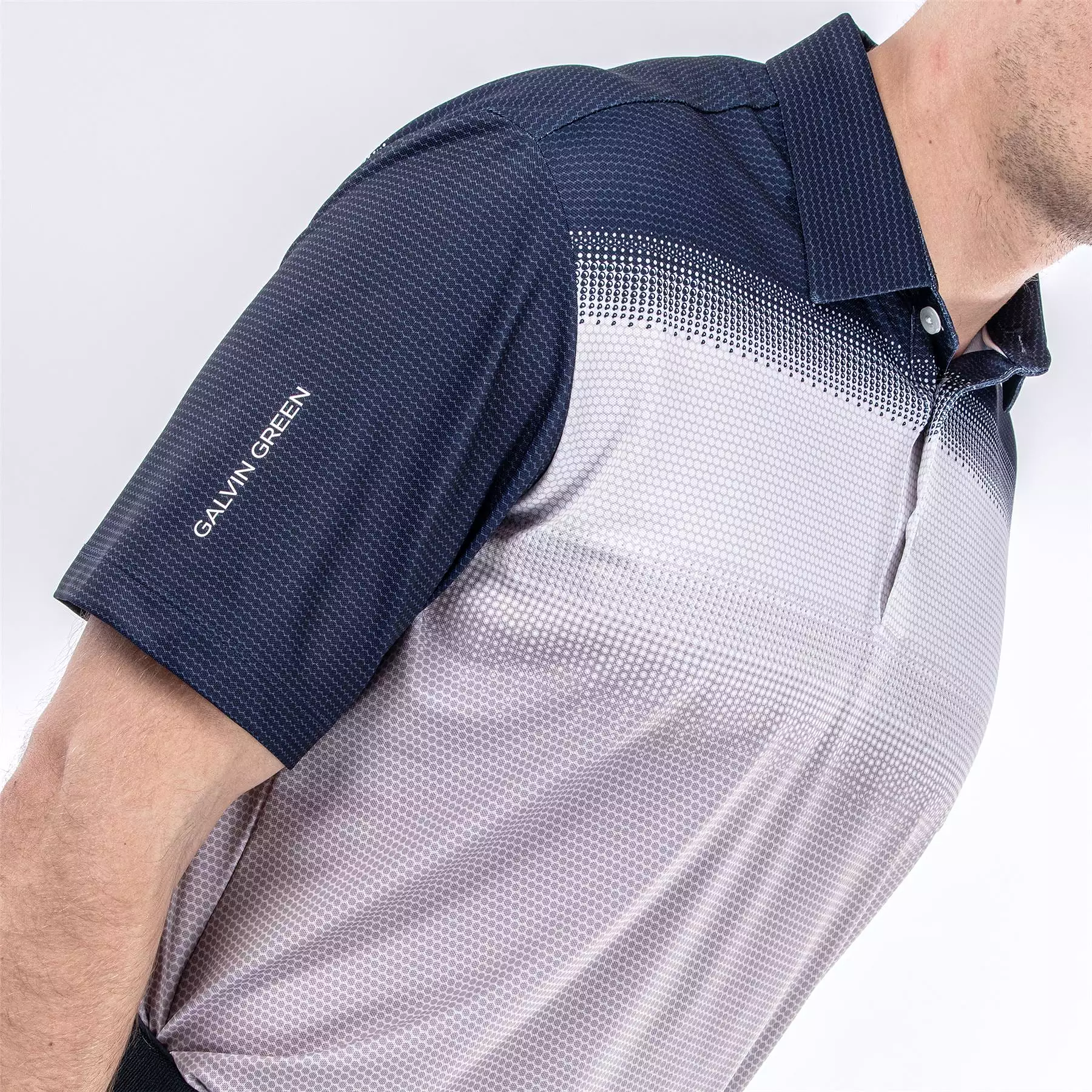 Mo Ventil8+ Stretch Regular Fit Polo Cool Grey/White/Navy - 2024