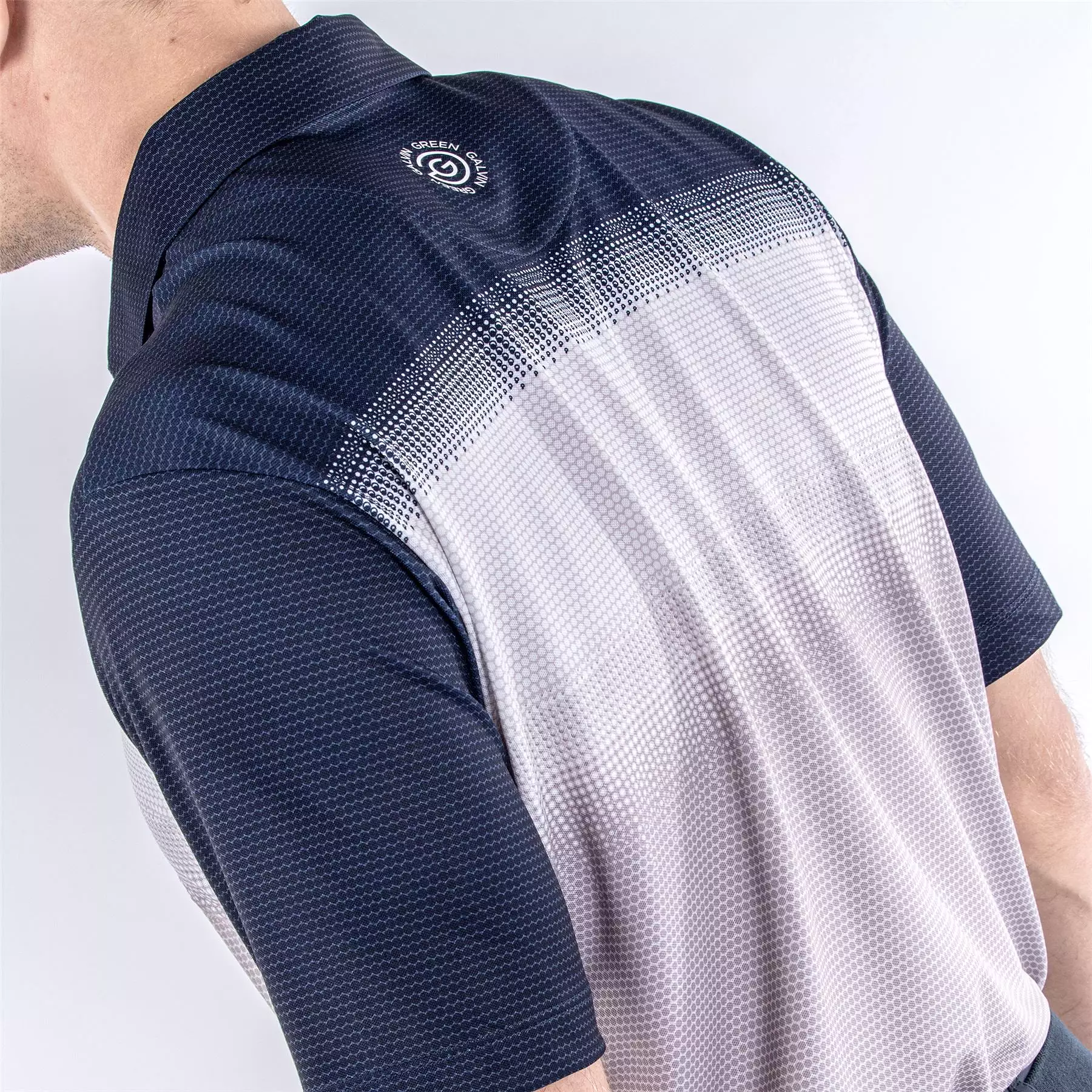 Mo Ventil8+ Stretch Regular Fit Polo Cool Grey/White/Navy - 2024