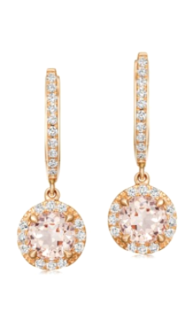 Morganite and Diamond Drop