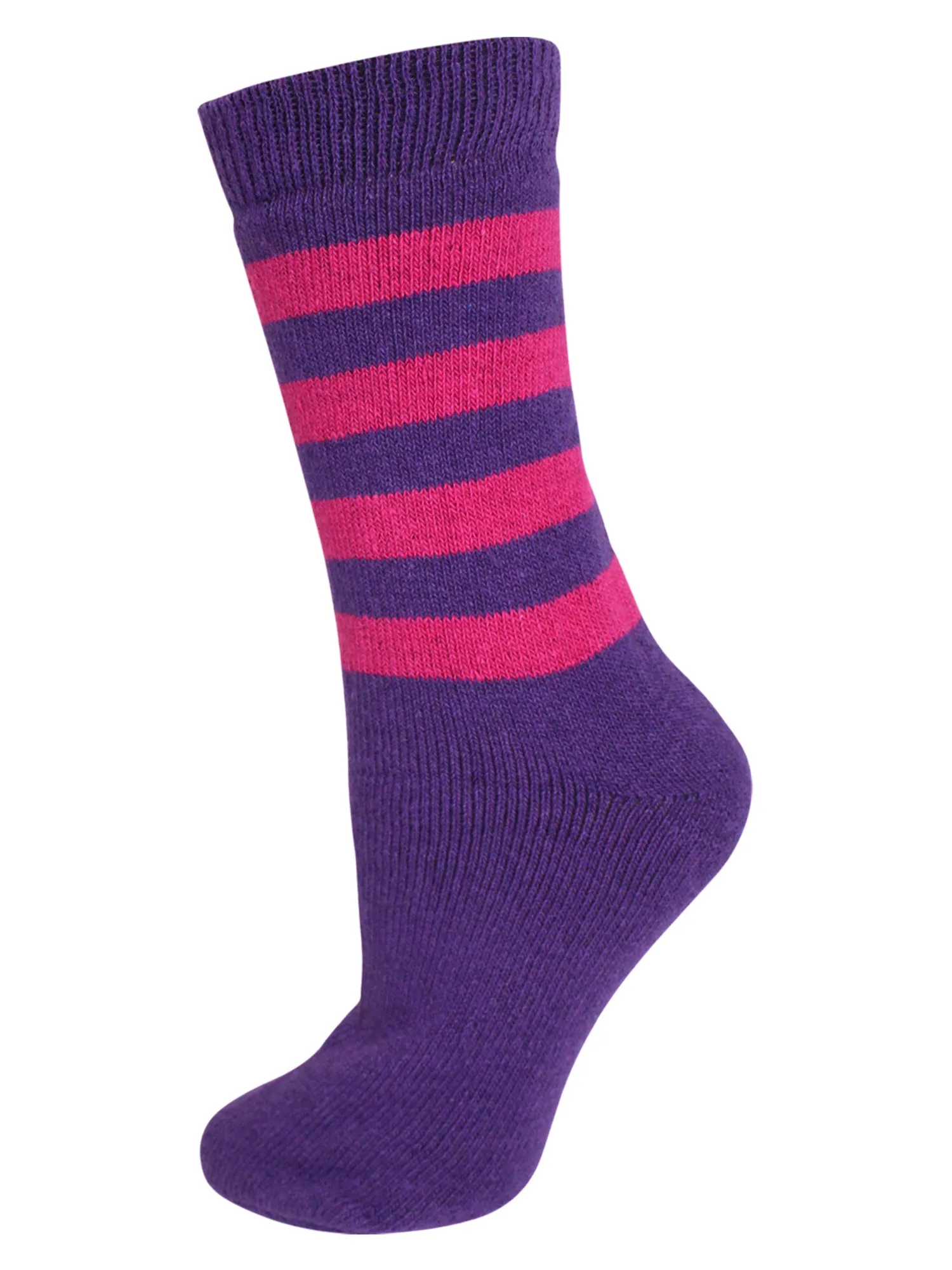 Multicolor Two Tone Stripe 4-Pack Thermal Winter Socks