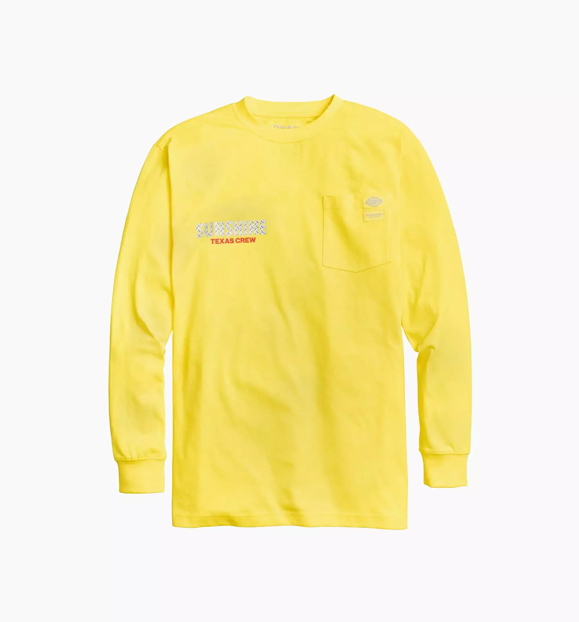 NYS Sun Dyed In Texas Heavyweight Pocket Long Sleeve Tee Mens T-Shirt - Yellow