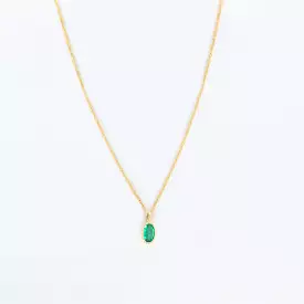 Oval Emerald Wisp Necklace