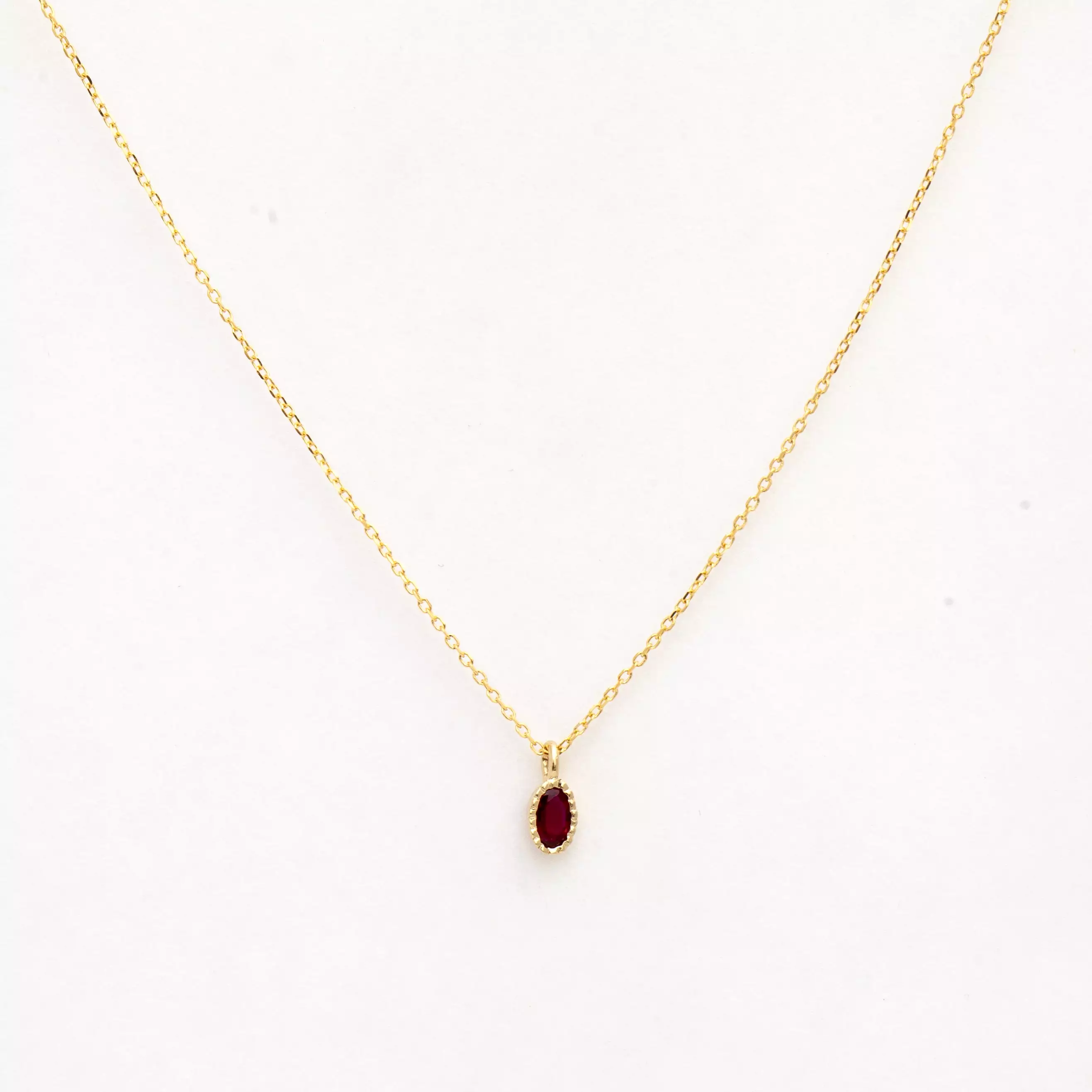 Oval Ruby Wisp Necklace