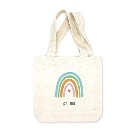 Phi Mu Sorority Rainbow Mini Tote Gift Bag