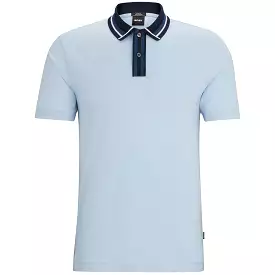 Phillipson 36 Slim Fit Cotton Polo Light Blue - SU24