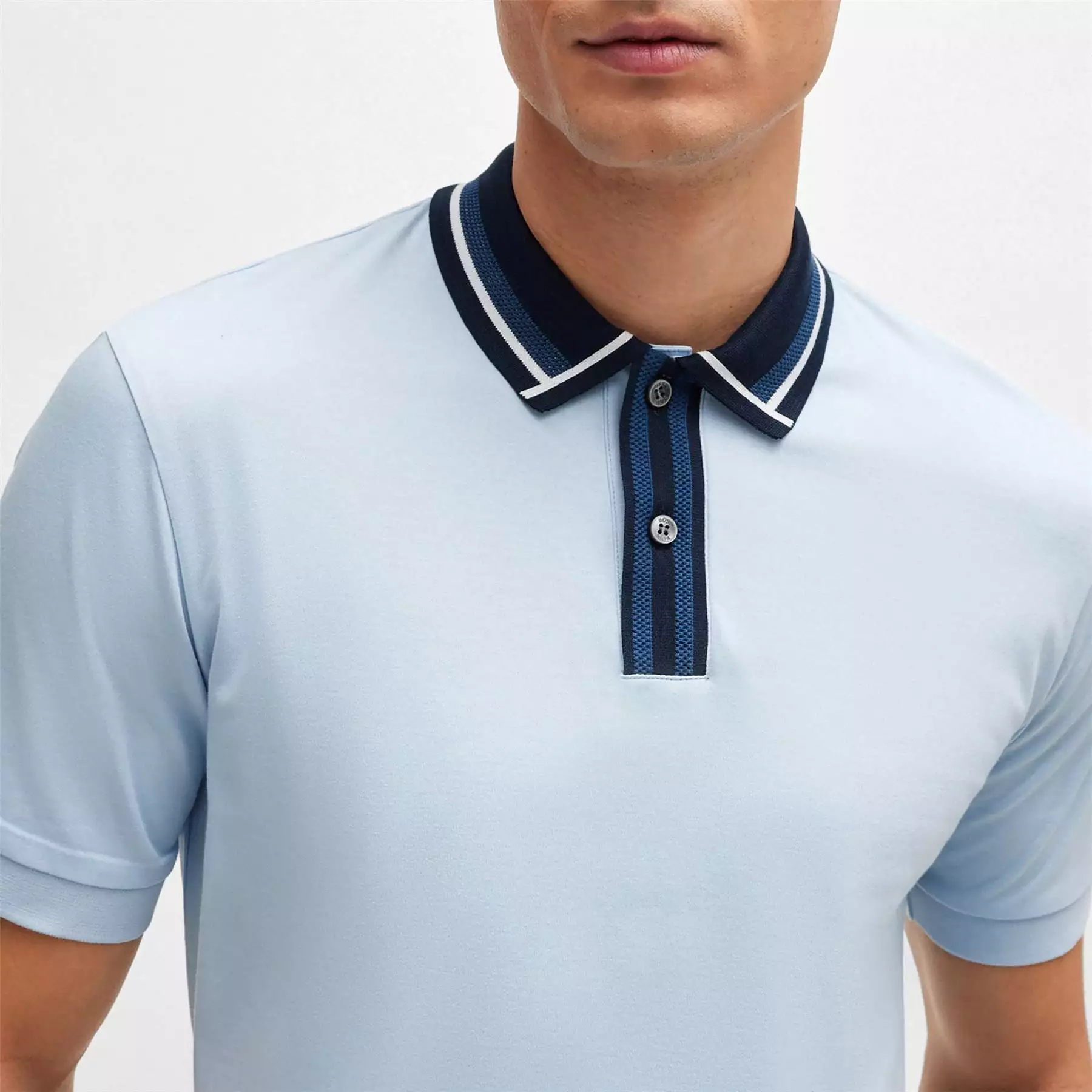 Phillipson 36 Slim Fit Cotton Polo Light Blue - SU24