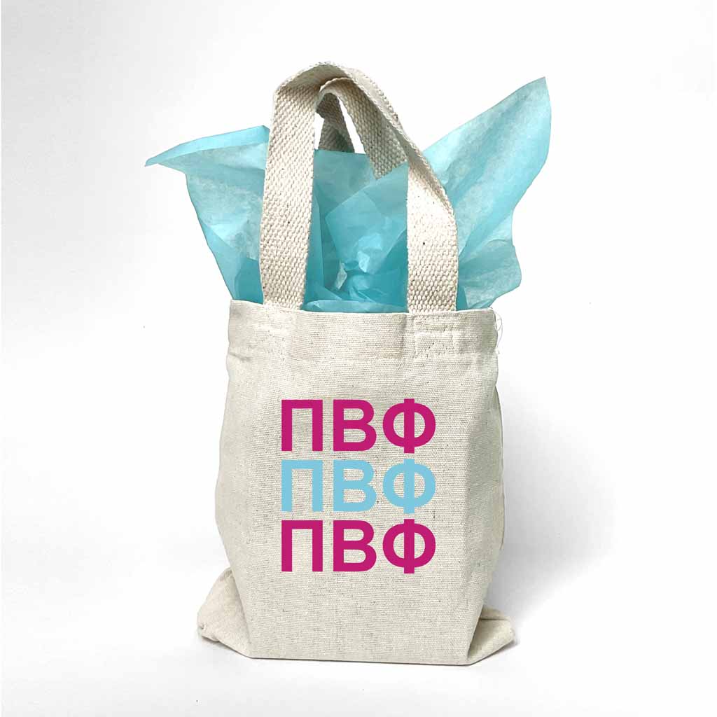 Pi Beta Phi Sorority Greek Letters Mini Tote Gift Bag