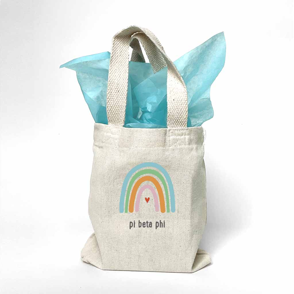 Pi Beta Phi Sorority Rainbow Mini Tote Gift Bag