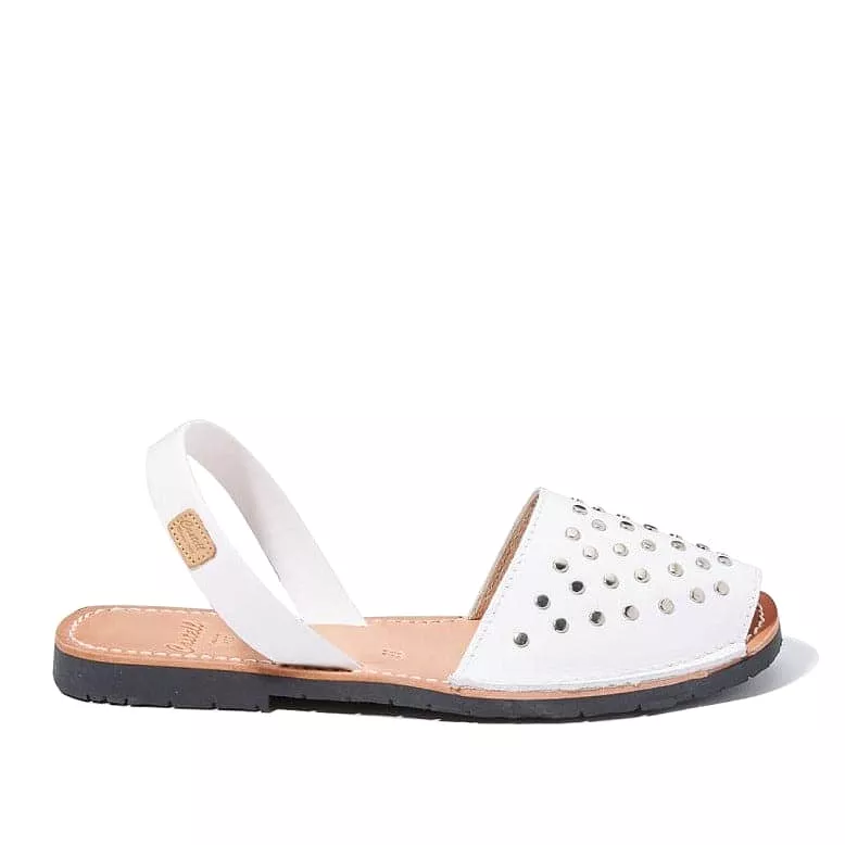 Plain Leather Menorcan Espadrille For Women - Glam 1868