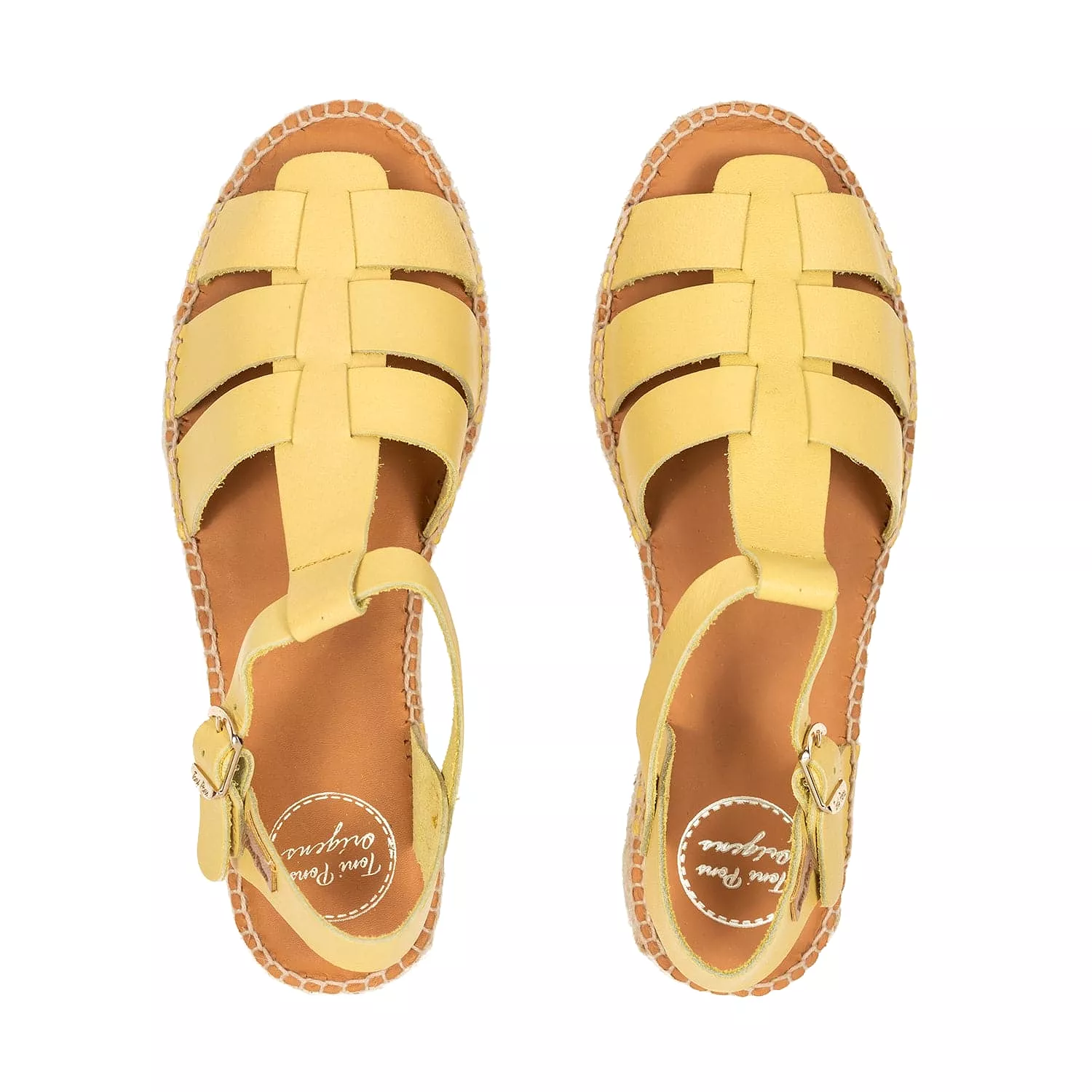 Plain Leather Wedge Espadrille for Women - Emma