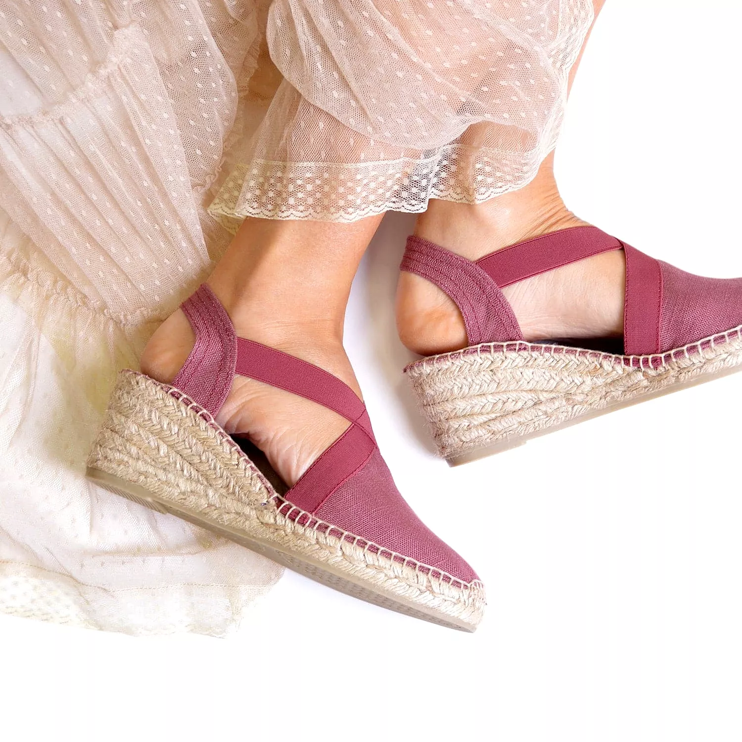 Plain Linen Wedge Espadrille for Women - Ter