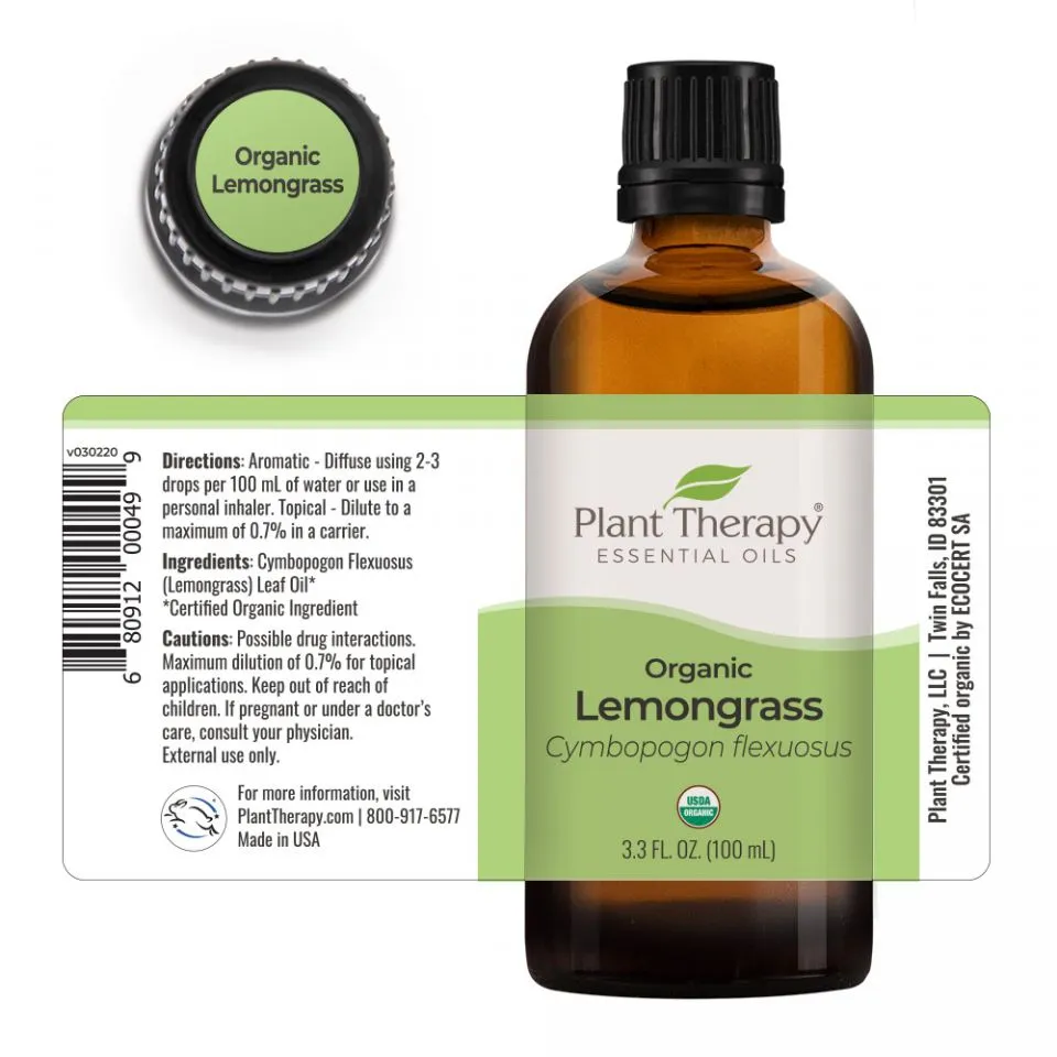 Plant Therapy Lemongrass Organic Essential Oil