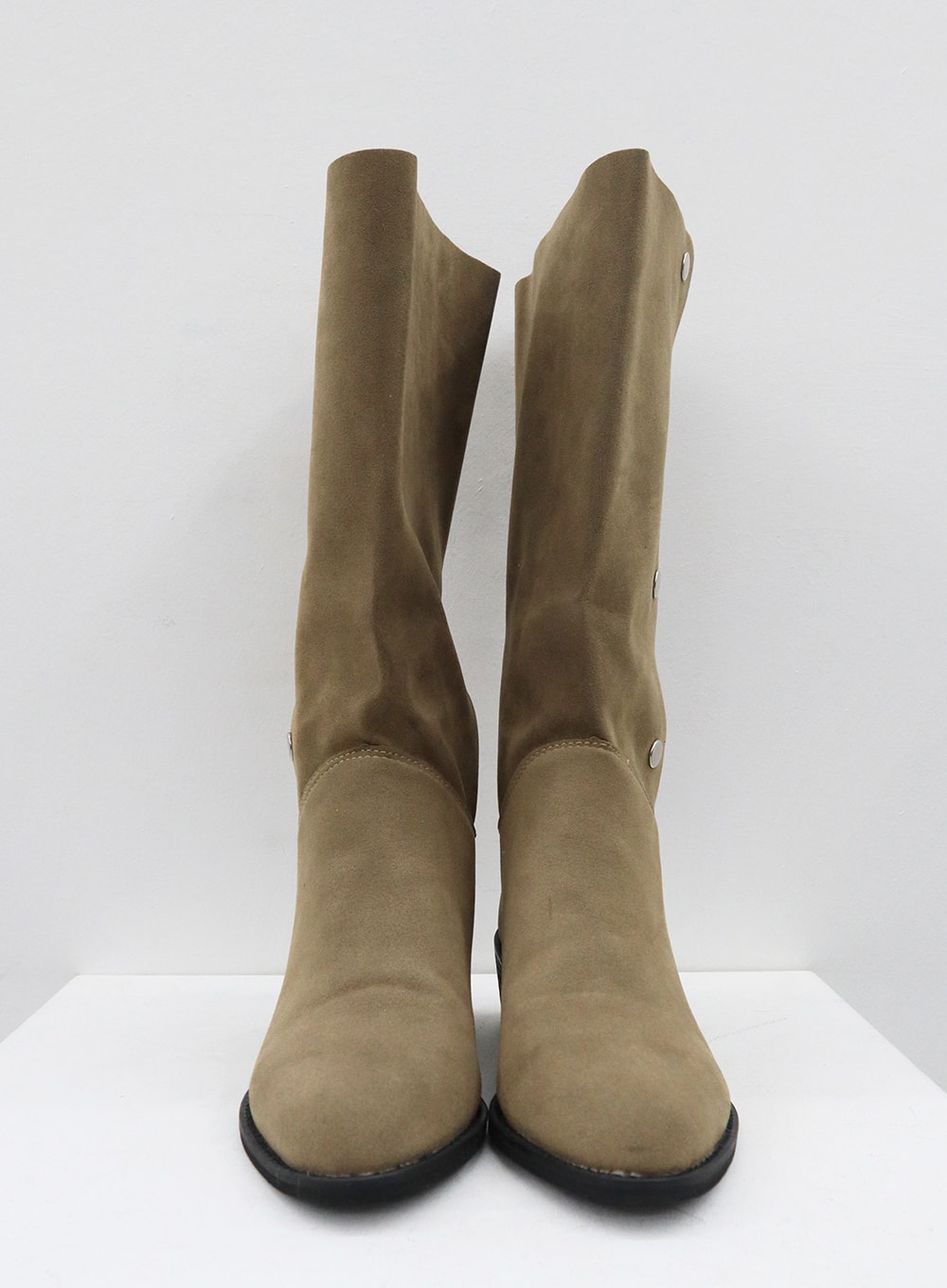 Pointed Toe Button Mid-Calf Boots ON17