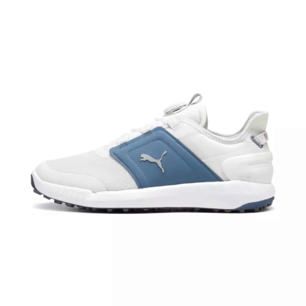 Puma Men's IGNITE ELEVATE DISC Spikeless Golf Shoe - Feather Gray/Evening Sky/Puma White