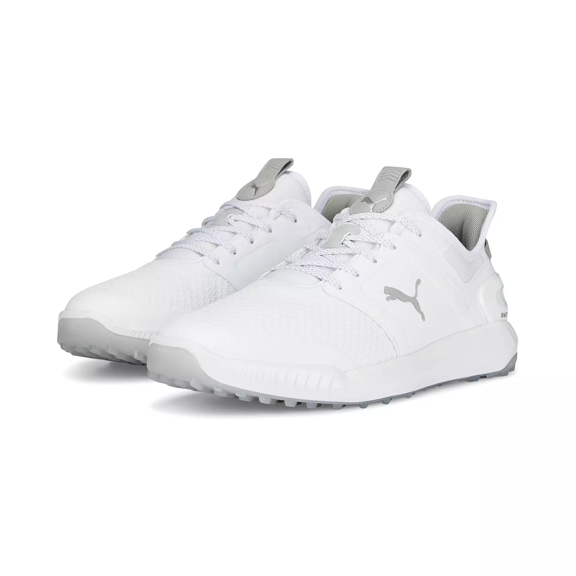 Puma Men's Ignite Elevate Wide Spikeless Golf Shoes - White/Silver